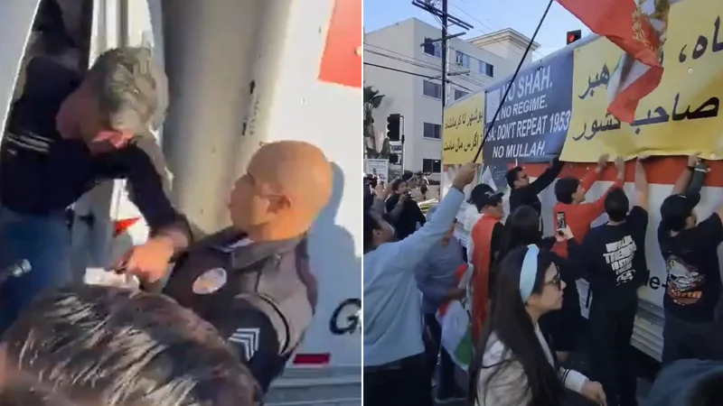 Watch: Truck rams into crowd supporting Iran protests in LA; video shows dramatic confrontation