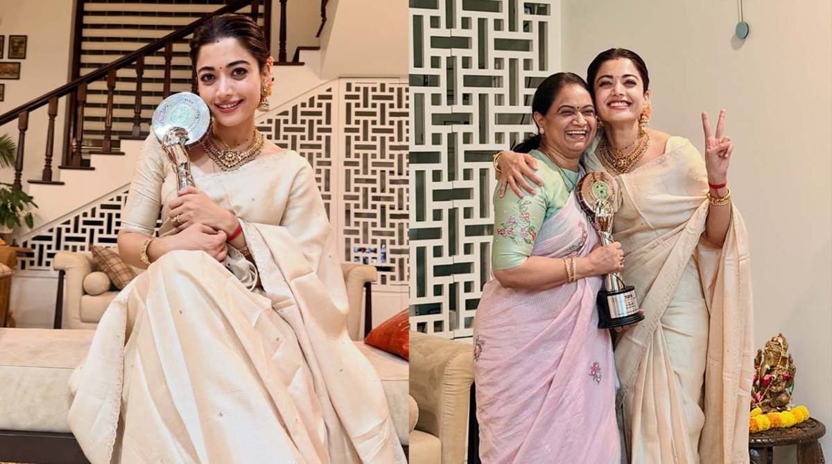 Rashmika Mandanna Poses With Vijay Deverakonda’s Mom After Winning Best Actress Award