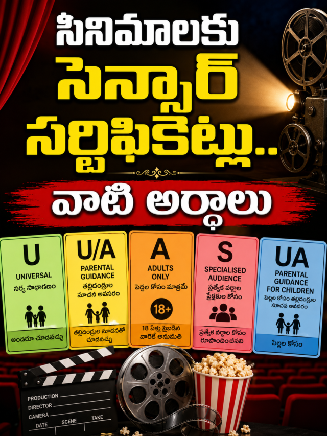 సినిమాలకు సెన్సార్ సర్టిఫికెట్లు – వాటి అర్థాలు